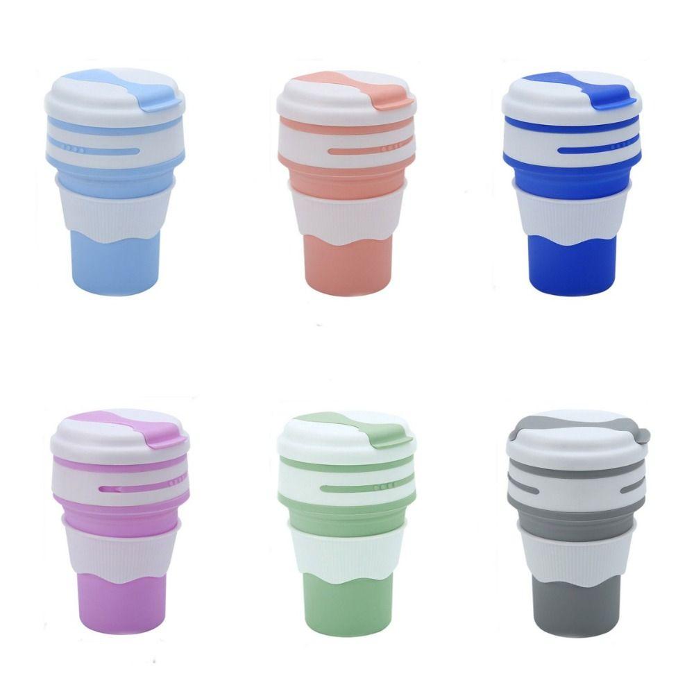 350ml Silicone Tea Coffee Cup High Temperature  Resistant Collapsible Drinking  Cup  Travel Hiking