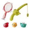 Interactive Light Up Bath Time Fishing Game with Model Fish Toy and Magnetic Fishing Rod Safe Bathtub Toy For Toddler