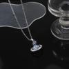 Empress Cixi Blue Pink Saturn Sphere Pendant Diamond Sweater Chain Necklace