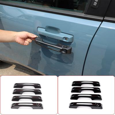 For Ford Maverick -2025 ABS Carbon Fiber/Black/Silver Car Door Exterior Door Handle Cover Trim Sticker Car Accessories
