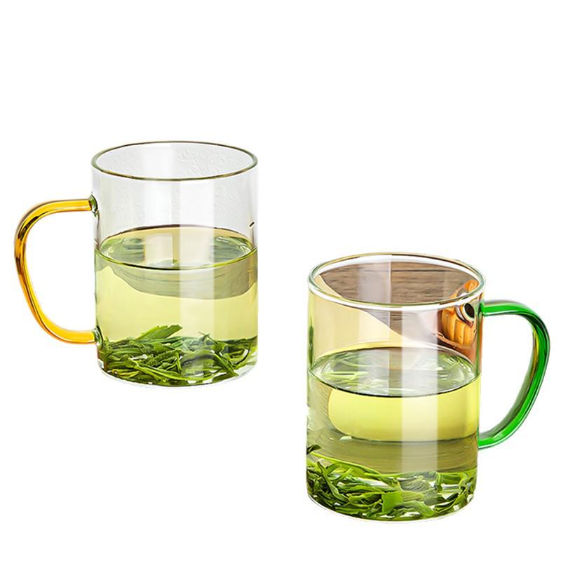 High-Temperature Resistant Borosilicate Glass Cup with Handle – Ideal for Tea, Coffee, Water, and Milk