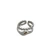 Korean Style Adjustable Geometric Wave Ring
