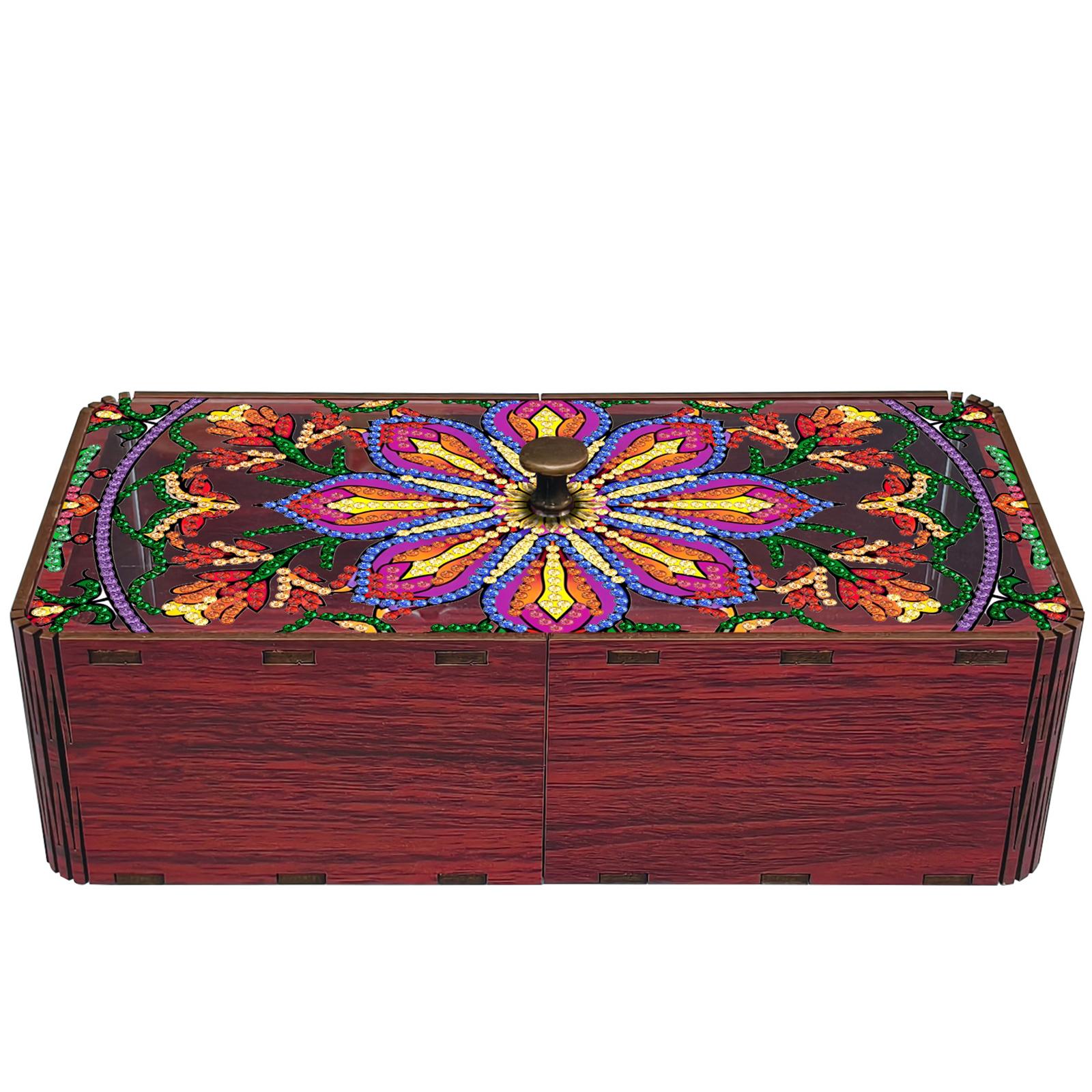 

DIY Diamond Art Wooden Storage Box with Lid Diamond Art Storage Case for Jewelry & Crafts Organization