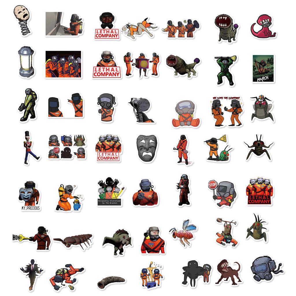 62 Game Deadly Company Stickers Decorate Laptop Suitcase DIY Waterproof Stickers