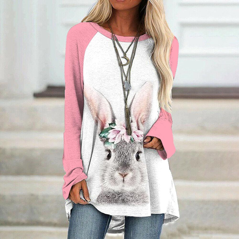 Anime Cat Printed Women's T-Shirts Vintage Style Sweater Cotton O-Neck Y2k Long Sleeve Ladies Clothing Oversized Street Pullover