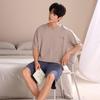 Men's Plus Size Modal Pajama Set: Summer Short-Sleeve Top & Shorts, Cool & Lightweight for Teens and Adults