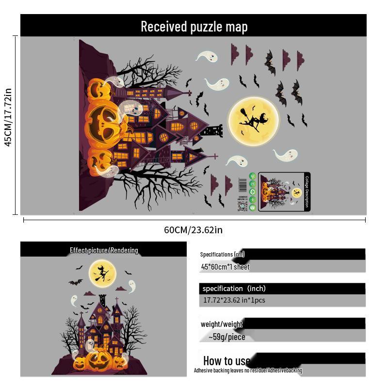 2025 Halloween Pumpkin & Witch Static Cling Wall & Window Stickers