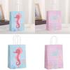 12pcs Mermaids Print Paper Gift Packaging Bag Ocean Themed Party Favors Bags with Handle Holiday Celebration Supplies