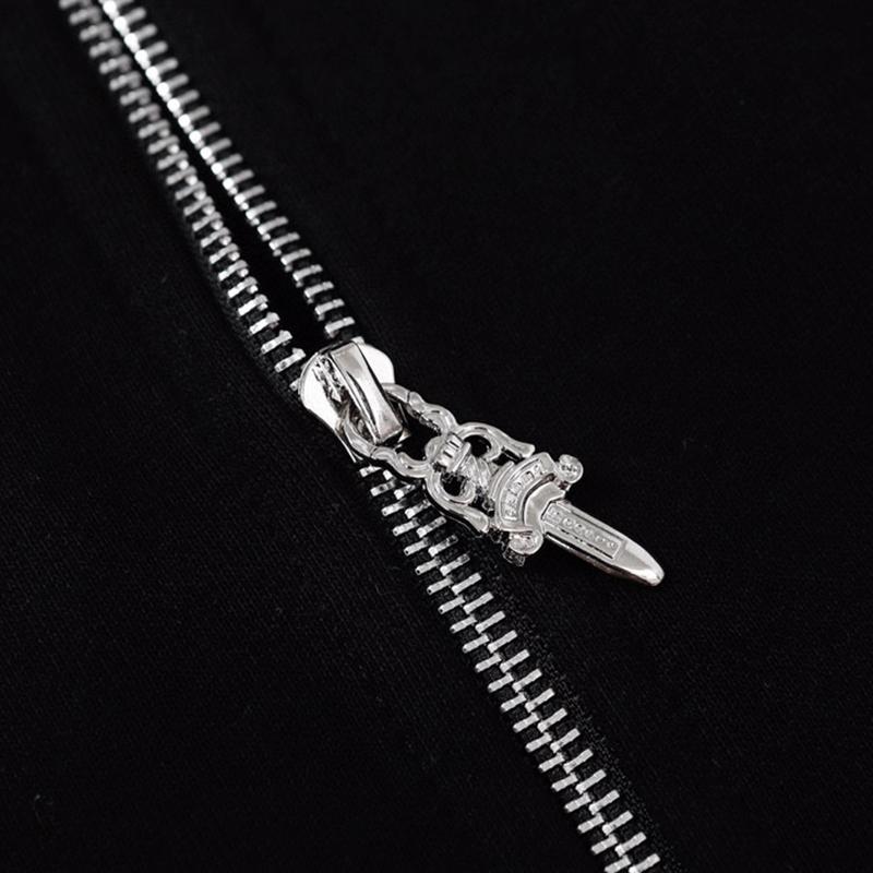 832 CHROME HEARTS 2025 Autumn and Winter New Plus Size Classic Style Logo Zipper Hooded Sweatshirt, Suitable for Couples To Wear