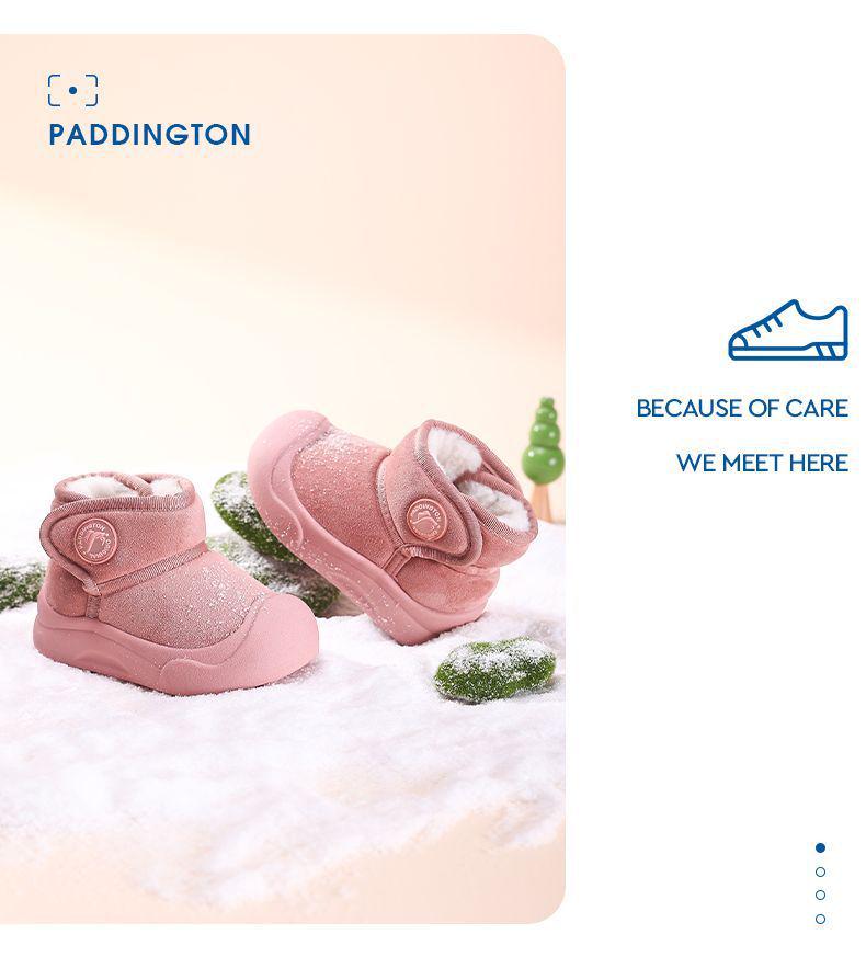 Paddington Bear Kids' Snow Boots - Winter Velvet, Thick Cotton for Infants & Toddlers