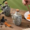 Underglaze Color Retro Oil Pot Creative Ceramic Soy Sauce Pot Seasoning Bottle Vinegar Bottle with Lid Kitchen Cooking Tools