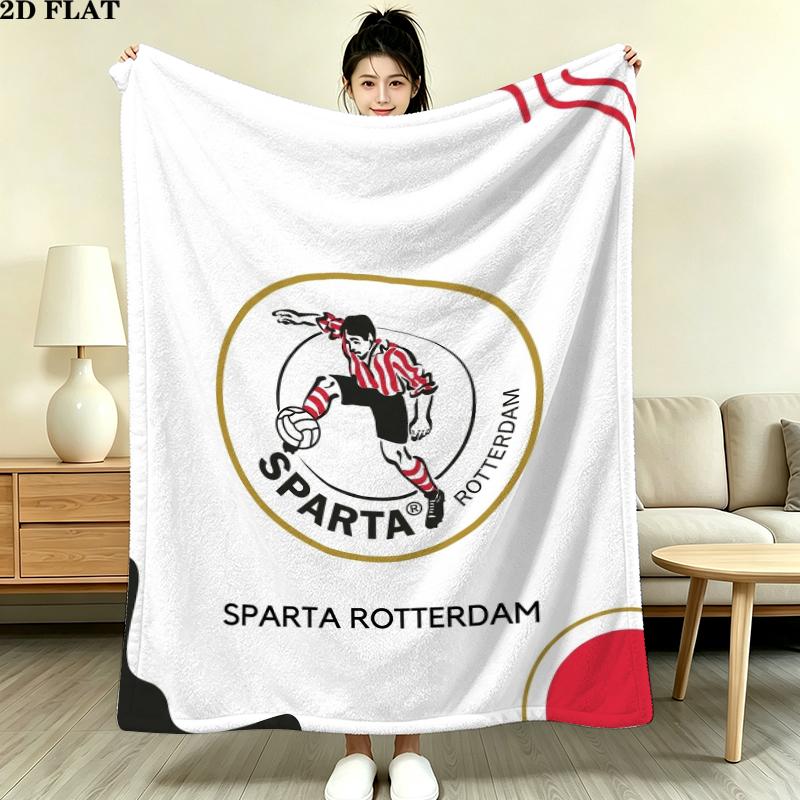 Sparta Rotterdam Print Flannel Blanket, High Quality Comfortable for All Seasons, Home Decor, Warmth and Comfort, Perfect for Christmas Gifts