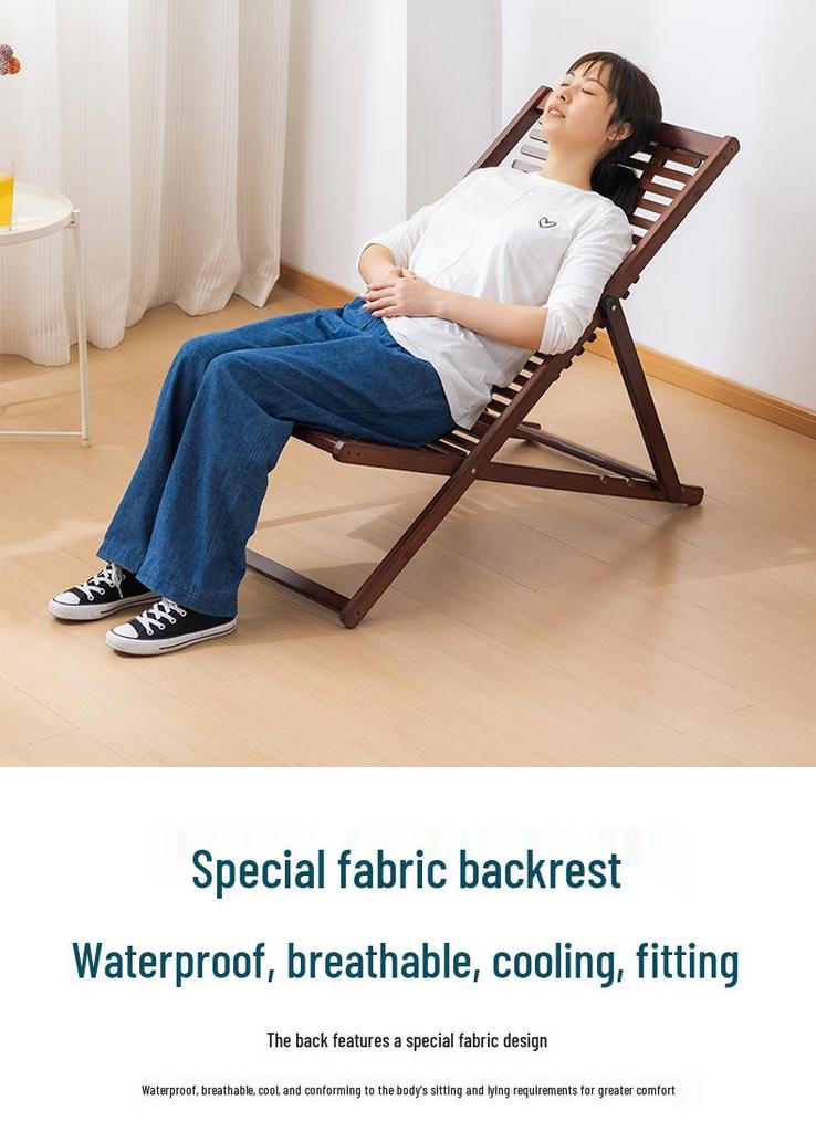 Premium Widened Bamboo Folding Lounge Chair for Home & Outdoor Use - Reinforced & Cool for Summer Relaxation