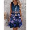Women'S Sleeveless A-Line Dress Starry Night Black Cat Floral Print Women's Dress Beach Dress Y2k Ladies Clothes Oversized Tops