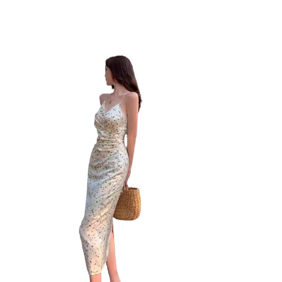 Floral Suspender Dress Summer Sexy New Chinese Skirt Backless Thin Age-reducing Suspender Dress