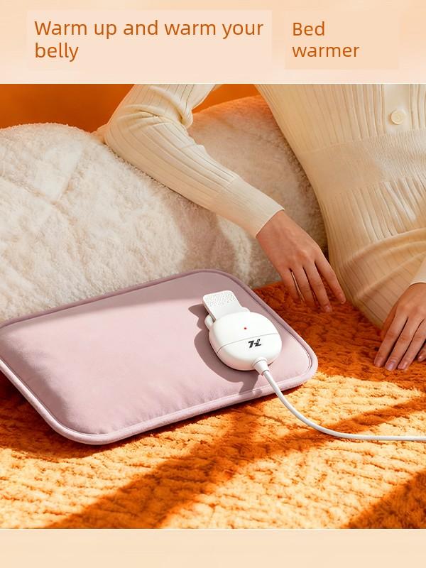 Anti-Dry Burning Rechargeable Hot Water Bottle with Velvet Surface, Warm Hand Warmer, Warm Belly Warmer, Bed Heating Pad, Hand Warmer for Students