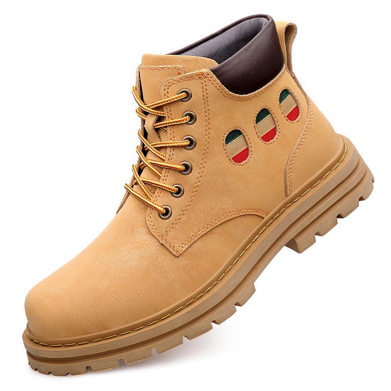 

Кожаные ботинки Мартин мужские высокие полусапоги прилив весна и осень черные рабочие кожаные ботинки мужские ботинки осень и зима мужская обувь 38