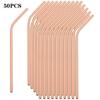 50pcs Colorful Drinking Straw Set 304 Stainless Steel Straws Milk Shake Fruit Juice Tea Cocktail Straw Kitchen Bar Accessories