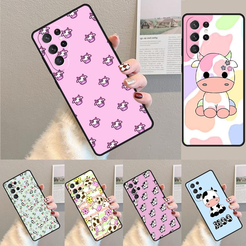 Animal Cute Cartoon Cow Phone Case for Samsung Galaxy Note 10 Pro S26 Ultra S23 S24 FE S25 S21 S22 PLUS Shockproof Cove