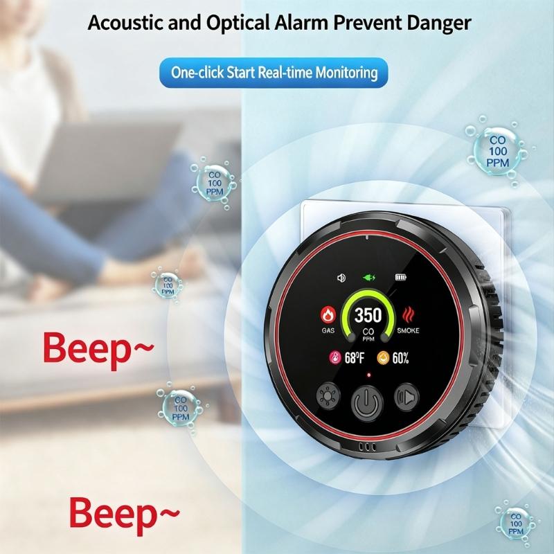 Multifunctional Air Quality Tester Measure Small 5 In 1 Gas Analyser High Sensitivity Air Quality Monitors for Home