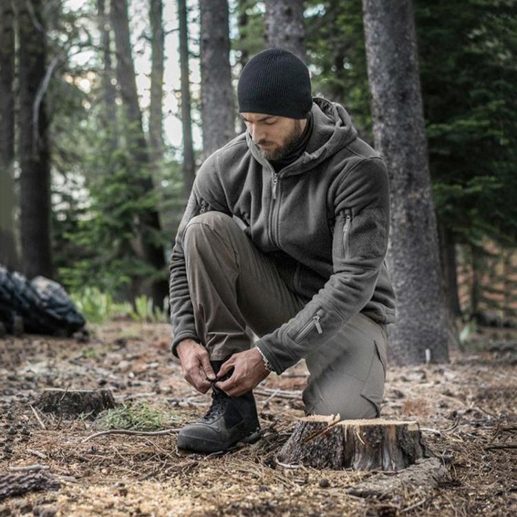 Men's Warm Tactical Fleece Hoodie Jacket Military Polar Thermal Outerwear for Hiking Outdoor