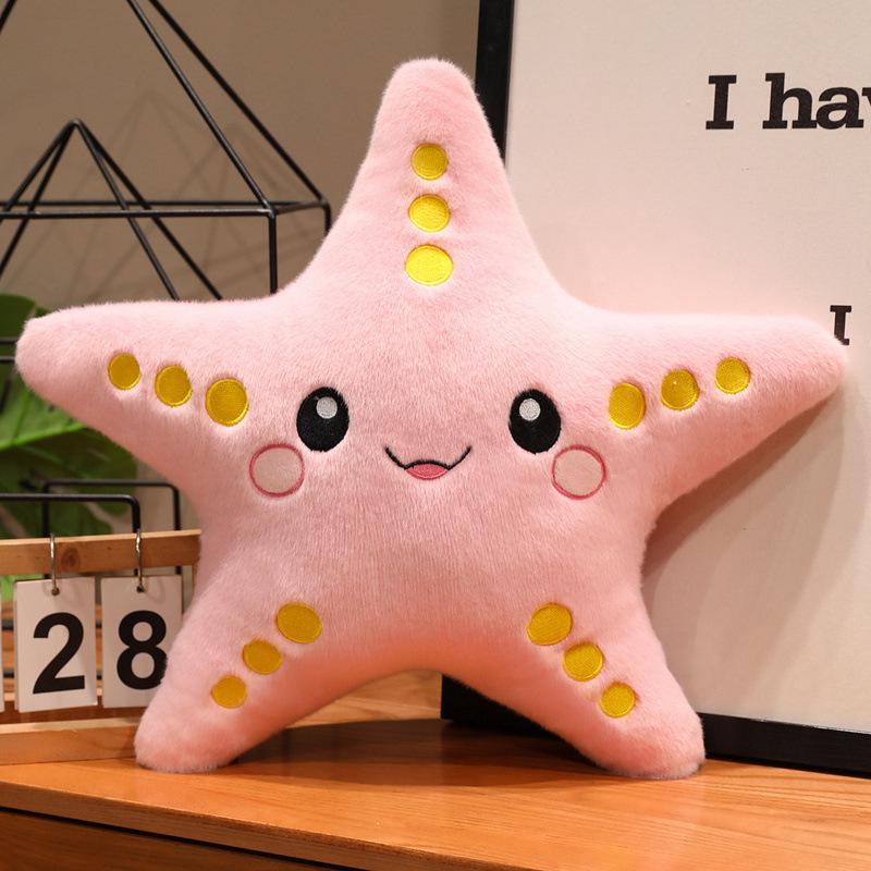 Kolorowa pluszowa lalka-poduszka w kształcie rozgwiazdy – wisiorek z pięcioramienną gwiazdą i rekwizyt do zdjęć