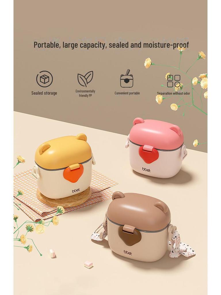 Portable Baby Snack & Milk Powder Box with Separate Layers for Outdoor Use