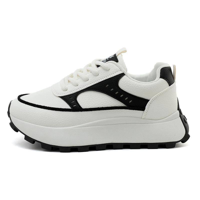 Women's Vulcanized Shoes  Autumn New Comfort Outdoor Non Slip Platform Sneakers Height Increase Fashion Lace Up Casual Shoes