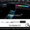 For Tesla Model 3/Y 2017-2023 Streaming Ambient Light Dashboard Flow Light Remote/APP Control USB Ambient Strip Lamp Decoration