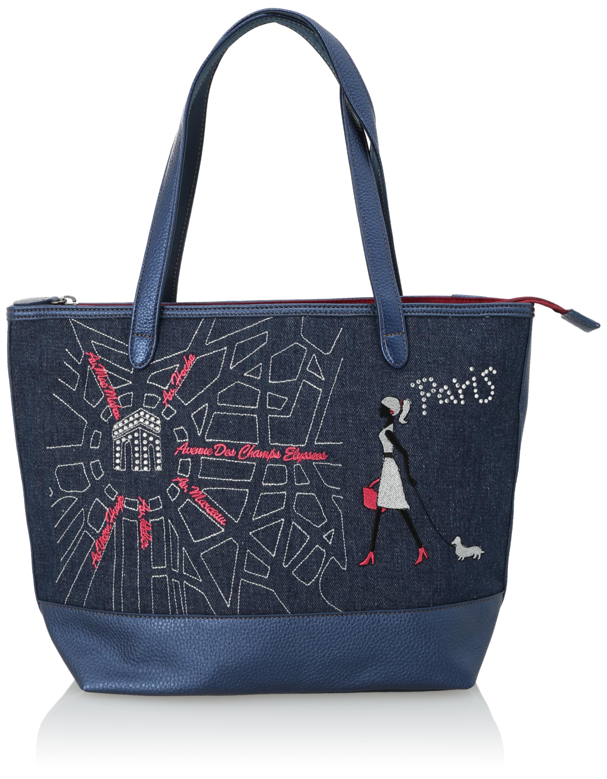 Женская сумка-тоут KFB Paris, темно-синяя