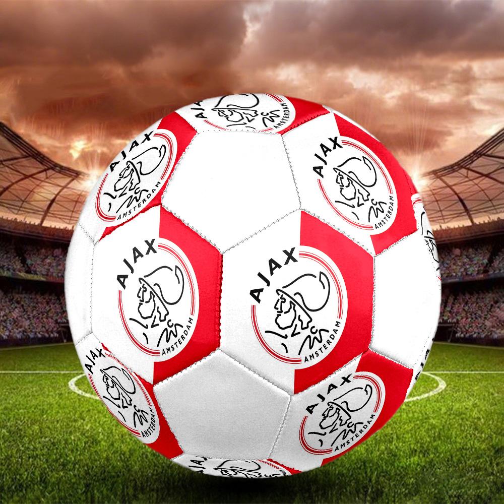 1PC AFC Ajax Poster Size 5 Soccer Ball PrahaIndoor Soccer Ball Colorful All Ages Machine Stitched PVC Competition Ready Durable High-Bounce