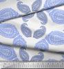 Soimoi Blue Japan Crepe Satin Fabric Floral & Block Print Fabric by the metre 42 Inch