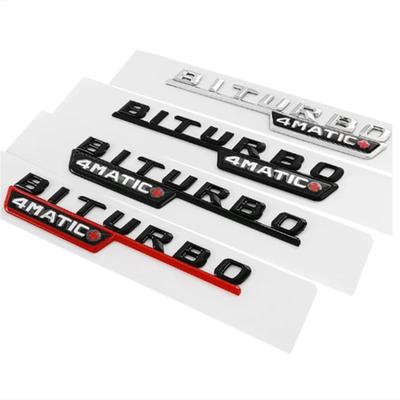 AAUE1 2Pcs Biturbo 4matic Logo Letters Car Fender Emblem Badge Sticker For Mercedes Benz C43 E43 GLE43 GLC43 AMG W205 W213 Accessories