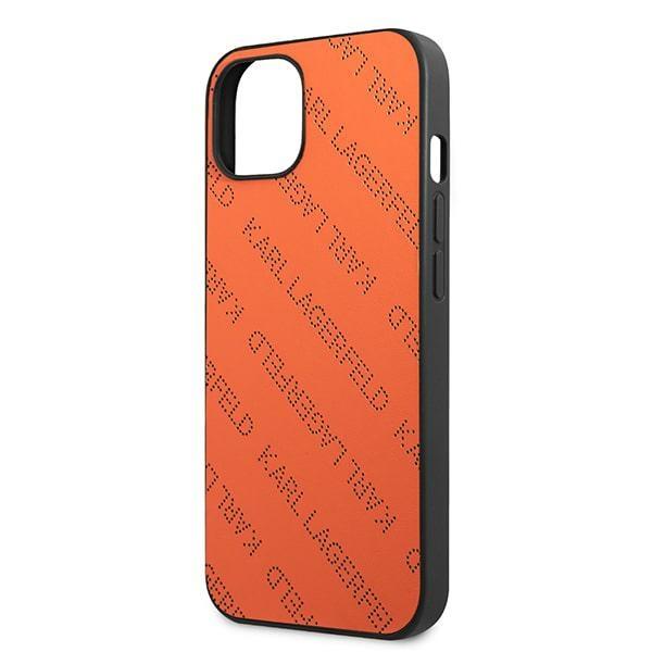 Karl Lagerfeld Klhcp13Mptlo Iphone 13/ 14 / 15 6,1 Hardcase Pomarańczowy/Orange Perforated Allover