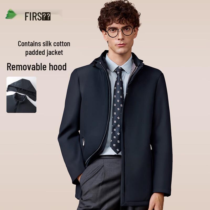 

Shanshan Men s Winter Silk-Lined Detachable Hood Padded Jacket L