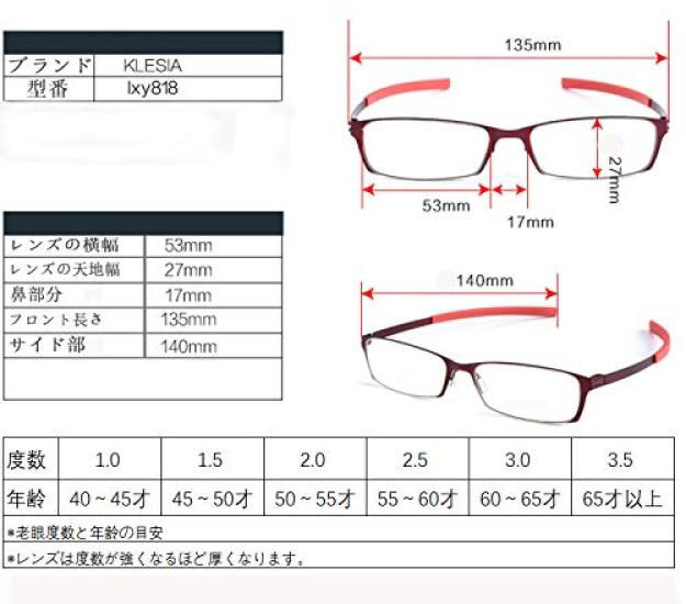 KLESIA Reading Blue Light Ultra Compact Reading Fashion Glasses, Cut, Light, Storage, Glasses, (Frequency +2.0, Black, Black)
