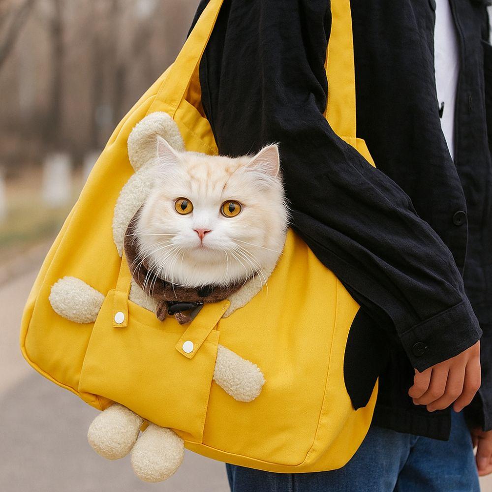Adjustable Cat Carrier Bag Breathable Pet Outdoor Bag Practical Cats Shoulder Bag  Outdoor Camping