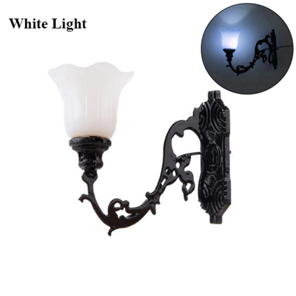 ABS Metal Material Dollhouse Wall Lamp 12V Garden Yard Led Light New White/Warm Light Model