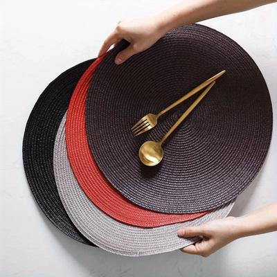 Woven Round Placemat Anti-scalding Heat Insulation Dining Table Mats Western Restaurant Dish Mat Non-slip Household Supplies