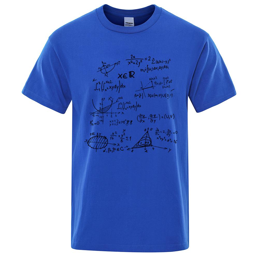 Mathematische Formel Mode T-Shirts Herren Atmungsaktive Schweiß T-Shirts Sommer Übergroße Kleidung Locker 100% Baumwolle Locker Herrenhemd