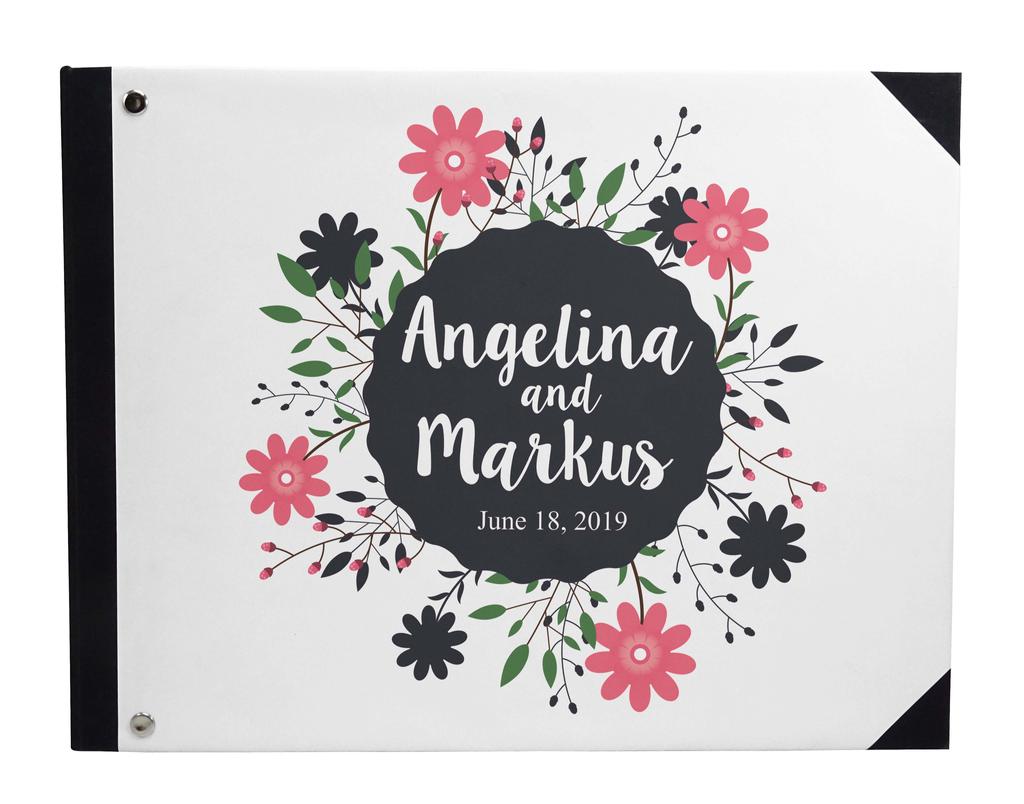 Darling Souvenir Blue Tree & Love Birds Cage Printed Wedding Guest Book Hardbound Cover Sign In Book Registry Scrapbook-7 x 9