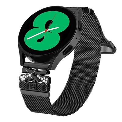Metal Strap for Samsung Galaxy Watch4 44mm/40mm Milanese Watch Band Butterfly Decor Electroplating Color
