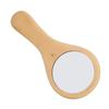 Handheld Wood Makeup Round Mirror Portable Wooden Handle Cosmetic Mirrors for Home Travel