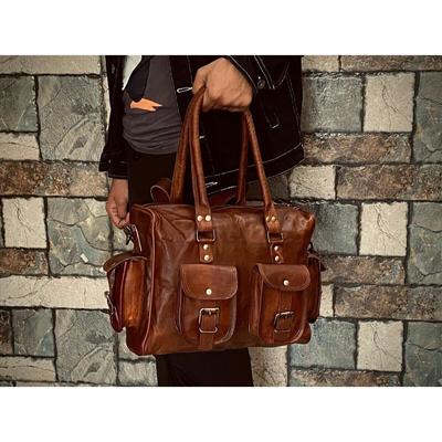 Dámska originálna vintage kožená TAŠKA SHOLDER/SATCHEL Brown Messenger Crossbody