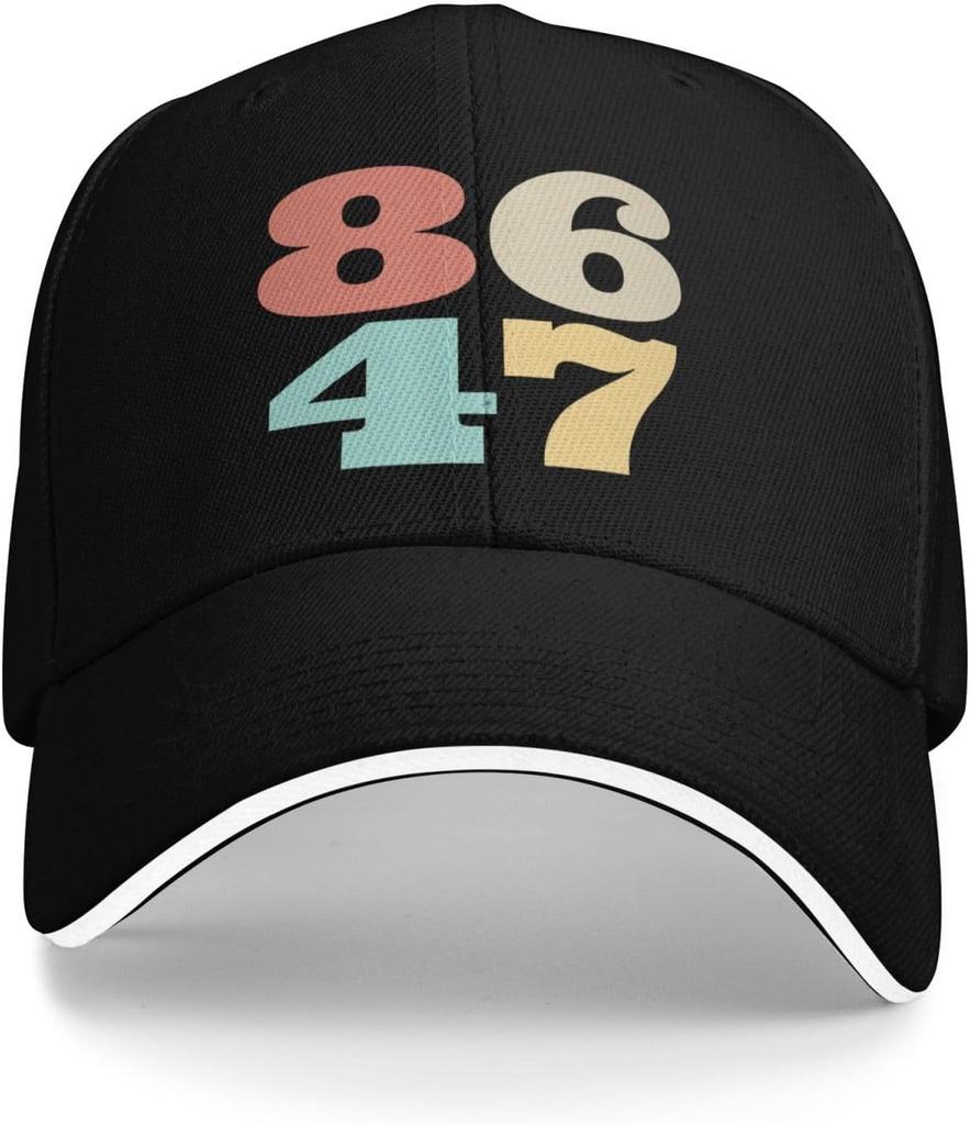 86 47 Numbers Graphic Baseball Cap Polyester Adjustable Outdoor Sports Dad Hat Unisex