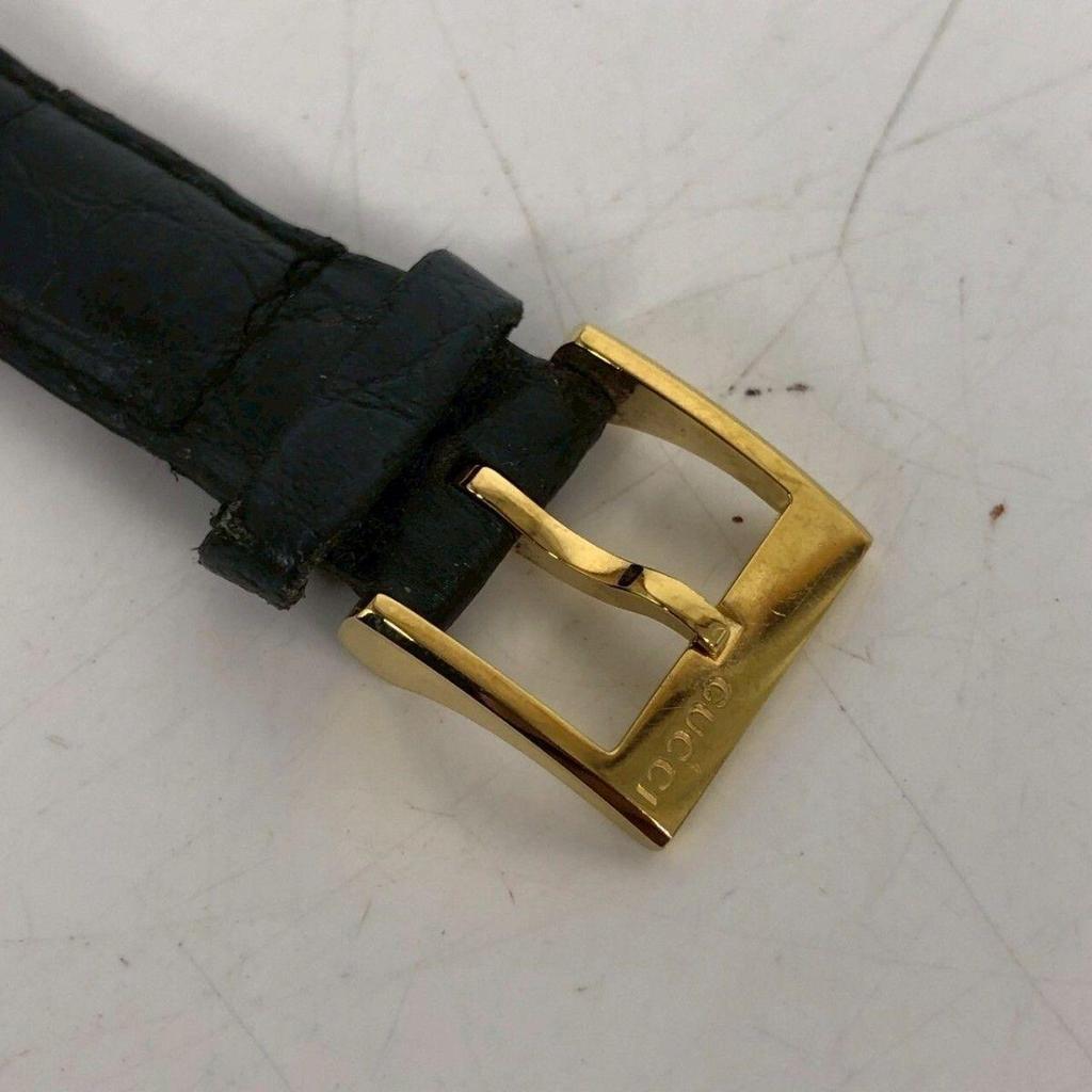 Used GUCCI Gucci Watch Quartz Vintage Black Black Gold Gold Sale SALE Very Popular Top Grade Masterpiece Excellent Luxury Special Carefully Selected
