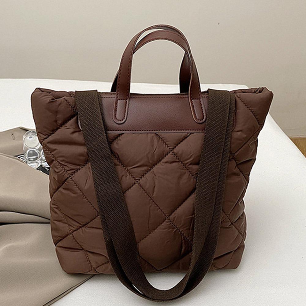 Travel Essentials Quilted Quilted Tote Bag Zipper Large Capacity Puffer Tote Bags Underarm Bag for Women
