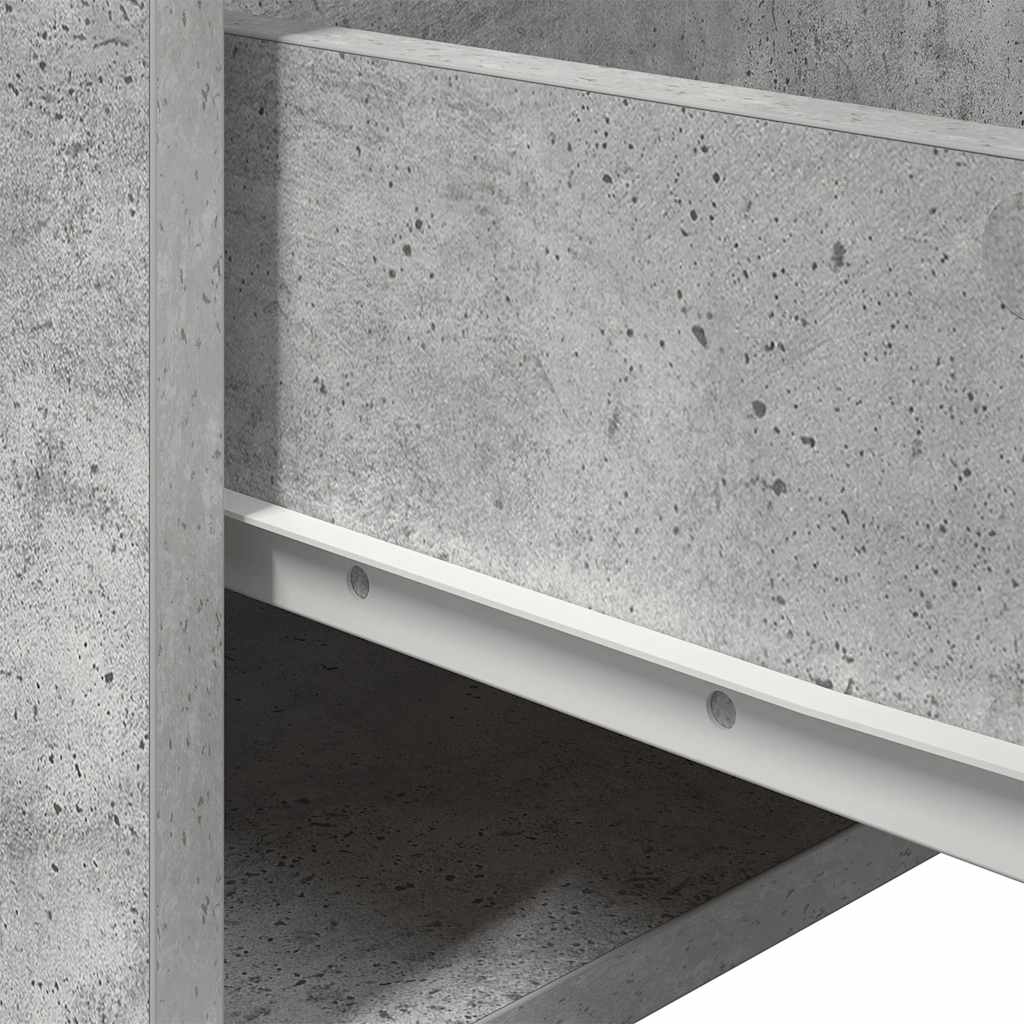 Wall Mounted Nightstand with LED Lights Concrete Grey