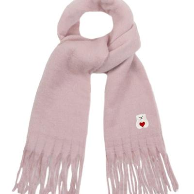 GRAVER [BAG&ACC] Polar Bear Embroidered Bold Muffler_Pink