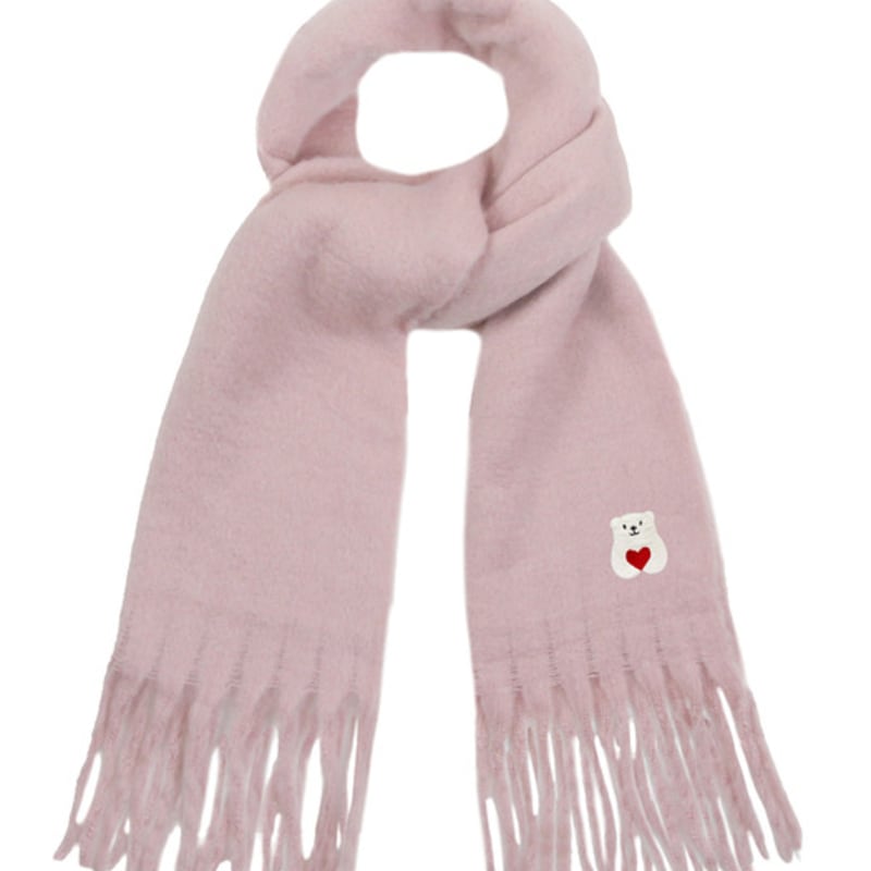 

GRAVER [BAG&ACC] Polar Bear Embroidered Bold Muffler_Pink PINK